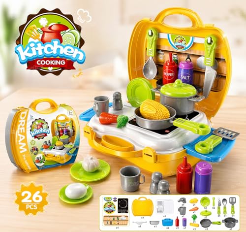Image of Zest 4 Toyz Kitchen Set for Kids Girls Cooking Set Light and Sound Pretend Play Toys Kitchen Set