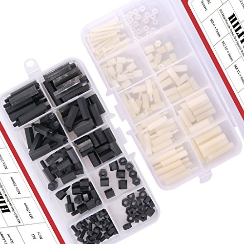 Hilitchi 240pcs M2 M3 Male Female Nylon Hex Spacer Standoff Screw Nut Assortment Kit
