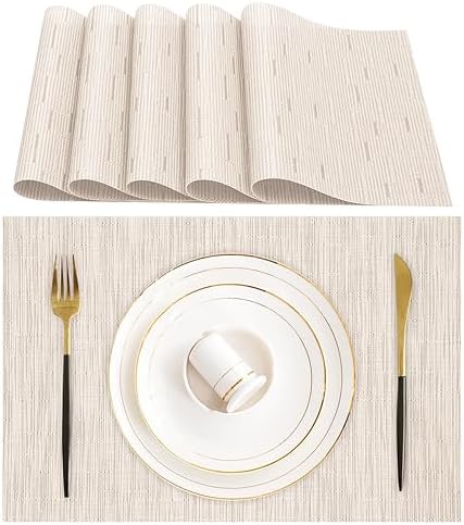 Tovagliette Americane Lavabili | Set 6 Pezzi Antiscivolo Grigio - Foto 12