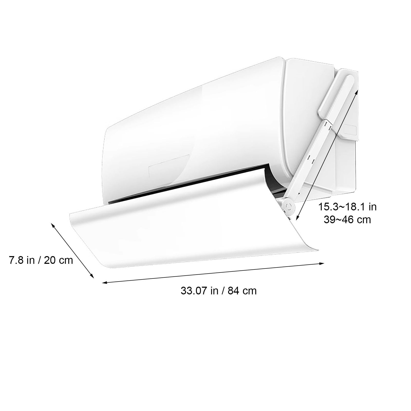 Universal Klimaanlagen Windschutz, Universal-Windabweiser für Klimaanlage, Luftventil-Verlängerung für Wandmontierte Klimaanlagen, Verhindert Direktwind(33.1 in/84 cm)