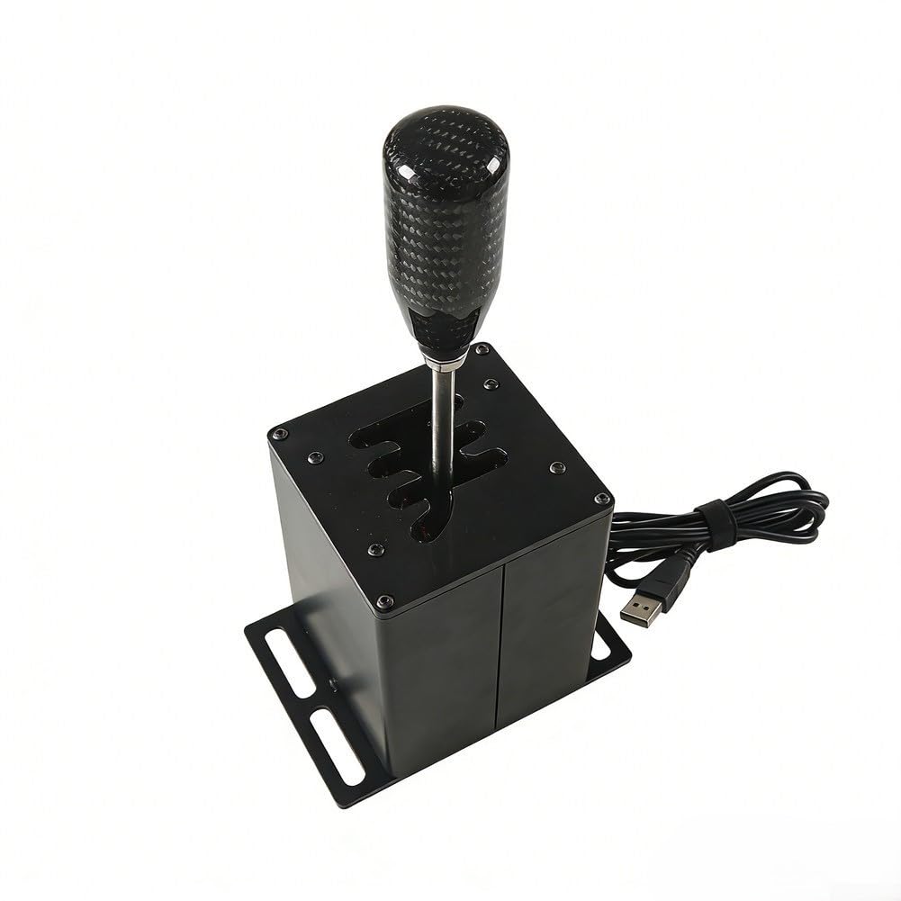 Palanca de cambios USB compacta para PC construida para Logitech para G29 para G27 para G25 para G920 y T300RS GT Racing Wheel Systems (7 velocidades)