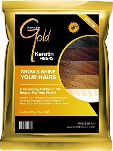 Keratin Gold™ Thickening Hair Fiber/Fibre Refill (Hair Loss & Thinning Solution) (50 Grams, Light Brown)