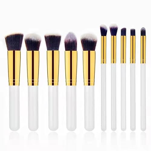 Kit Pincel Para Maquiagem Para Esfumar Contorno Kabuki 10 Peças