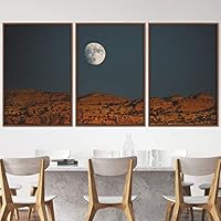 3 Piece Framed Canvas Wall Art Lunar Canvas Prints Home Artwork Decoration for Living Room,Bedroom - 16