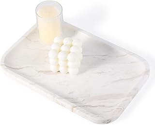 Marble Vanity Tray, Marble Bathroom Tray Countertop, Decorative Trays fo...