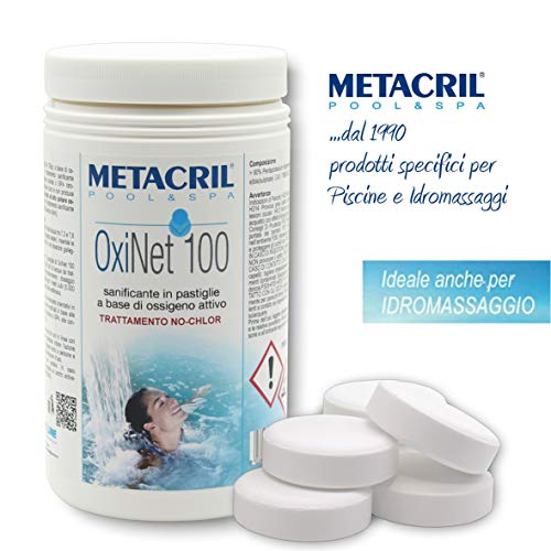 Metacril oxígeno Activo en Pastillas de Gu00a0u0096u00a0oxinet kg.1u00a0u0096u00a0Ideal para Cualquier Tipo y Marca de Piscina O de hidromasaje (teuco, Jacuzzi, hafro, Glass, dimhora, Intex Bestway, etc.) Envío inmediata
