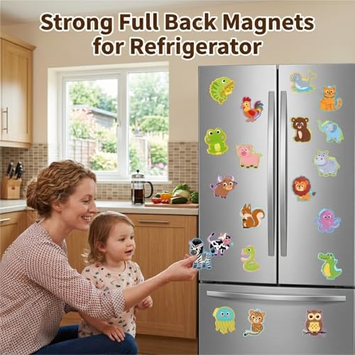 Fridge Magnets,43Pcs Farm Animals Cute Magnets for Refrigerator Whiteboard,Full Back Magnet Animal Magnets Gifts for Girls and Boys — view 3