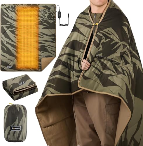 BougeRV Couverture Chauffante 12V pour Voiture avec Aarrêt Automatique 180x130cm,