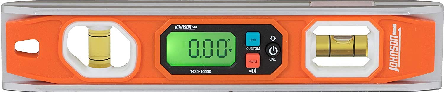 Johnson Level & Tool 1435-1000D Magnetic Programmable Digital Torpedo Level, 10", Orange, 1 Level
