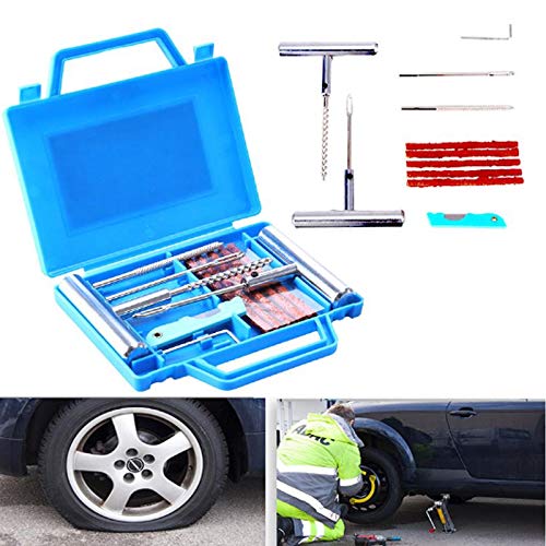 ausuky 11 Pcs/Set Car Motorcycle Bike Emergency Heavy Duty Tubeless Tire Puncture Repair Equipment Tools