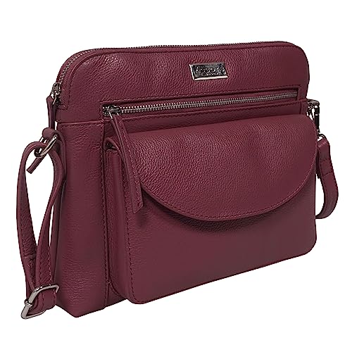 Crossbody Bags for Women Real Leather Sling with Multiple Pockets and Adjustable Strap