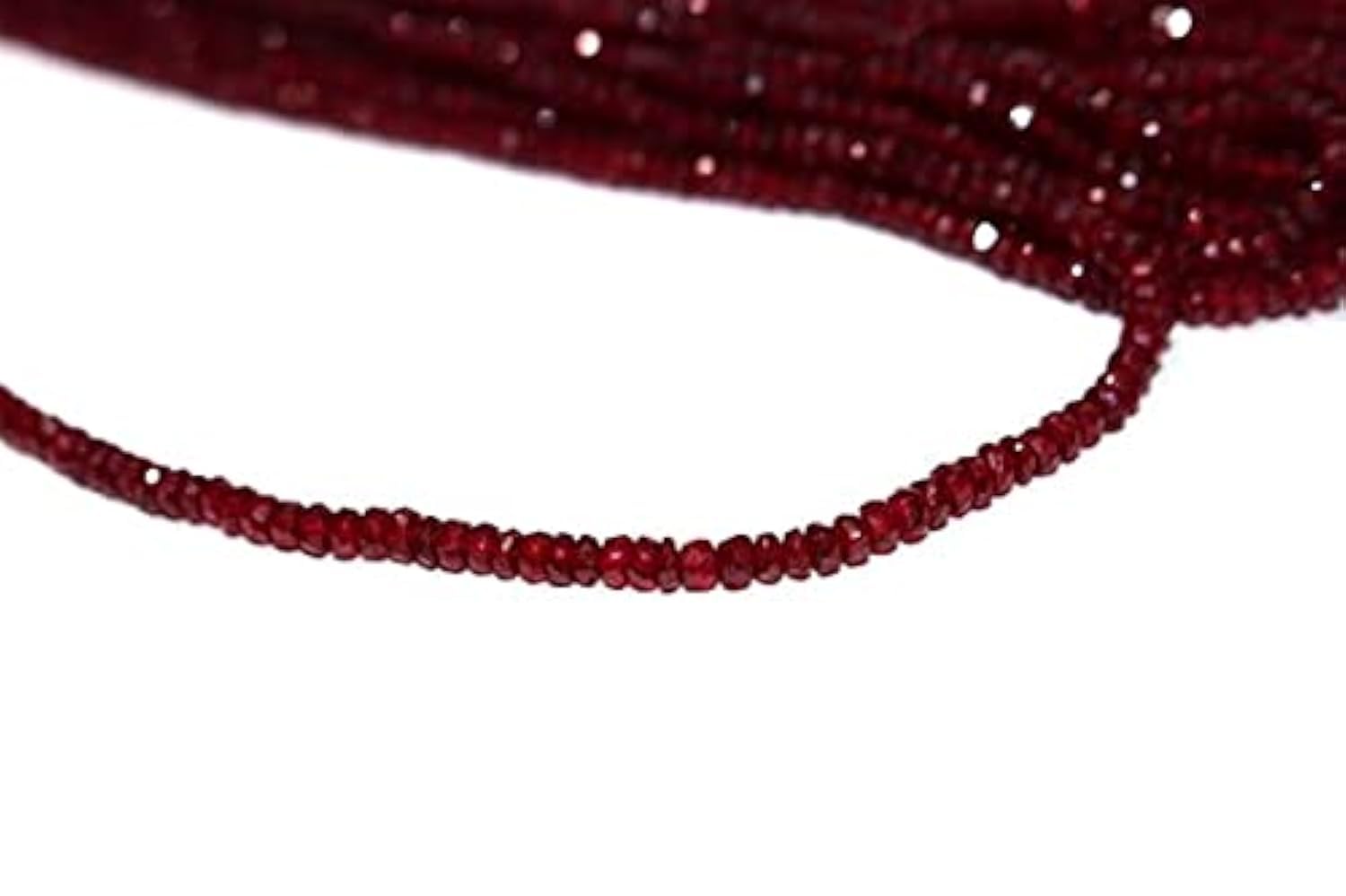Rubis naturel 2.5mm perles rondelles facettées, fil pierre gemme percée 40cm