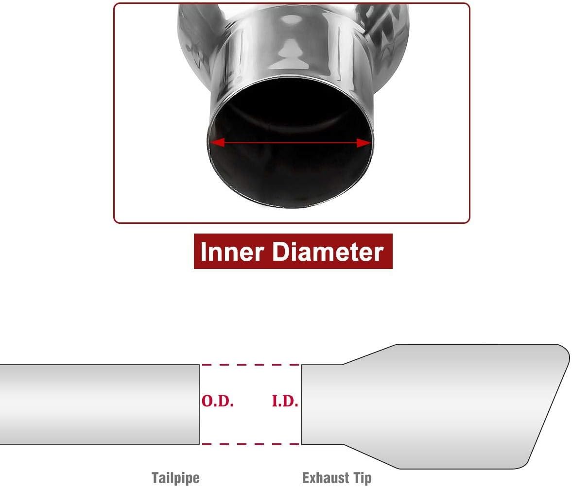Upower Blue Burnt Exhaust Tip 2.5" Inlet 4" Outlet 9" Long 2 1/2" to 4" Exhaust Tailpipe Weld on Single Wall Slant Cut 304 Stainless Steel (2PCS)