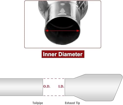 Miniatura 3 de Upower Punta de escape azul quemada de 2.5 pulgadas, entrada de 4 pulgadas, salida de 9 pulgadas de largo, 2 12 a 4 pulgadas, soldadura de tubo de
