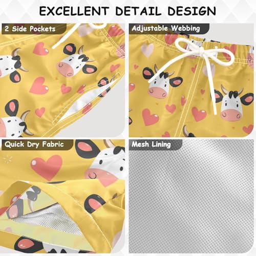senya Cute Cow Heart Boys Swim Trunks Toddler Shorts Swimwear Boardshorts3
