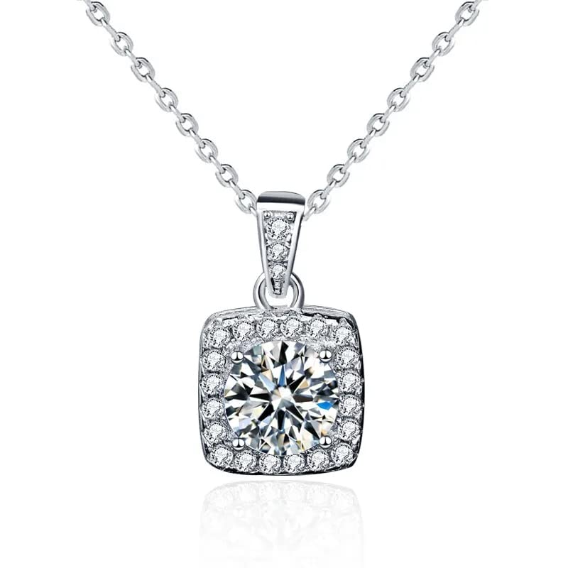 Pendentif Moissanite 1 Carat en argent sterling, cadeau parfait