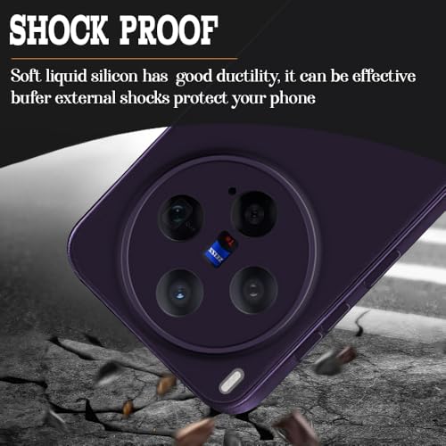 Image of Back Cover for Vivo X300 5G | Full Camera Protection | Premium Liquid Silicon Case | Flexible Bumper Case for Vivo X300 5G (Purple)