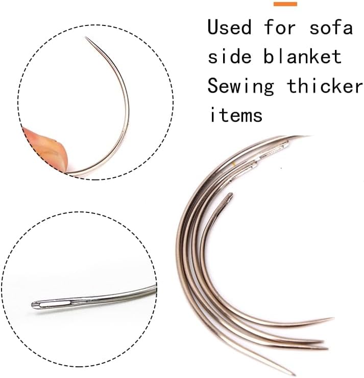 SBTRKT 25Pcs C-Shape Curved Mattress Needles Hand Sewing Home Household Repair Sewing Needles About 35mm 40mm 50mm 55mm (Color : 25Pcs 40mm)