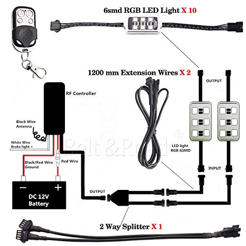 10 PODS Motorcycle LED Accent Underglow Neon Light - Motorbike Colorful Ground Effect Atmosphere Lights with Remote Control for Street Glide Ultra Classic Honda Kawasaki Suzuki Ducati Polaris KTM BMW