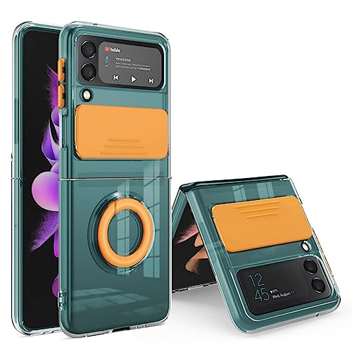 Coque transparente Samsung Z Fold 3 avec protection de lentille HD et anneau de support