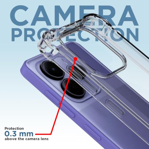 Image of Outlouders Back Cover for Redmi Note 14 5G Clear Transparent PC + TPU Bumper Case with Raised Edges for Shockproof Protection (Transparent)