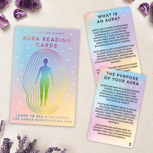 Gift Republic 100 Aura Cards - Start Seeing & Reading Auras. Knowledge and Activities to teach you about auras.