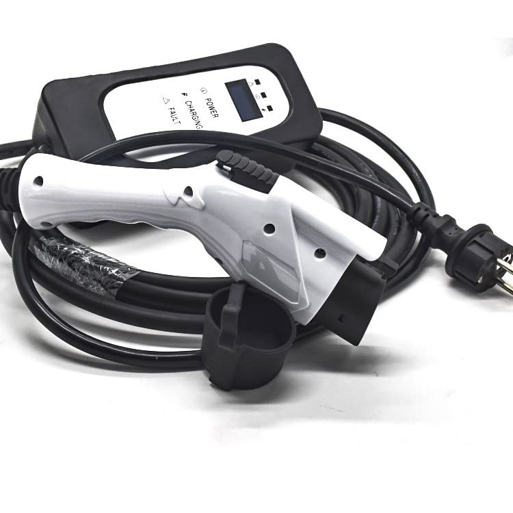 Cargador SAE J1772 monofásico de 32A para coche eléctrico 110V con conector de carga y cableado ISO