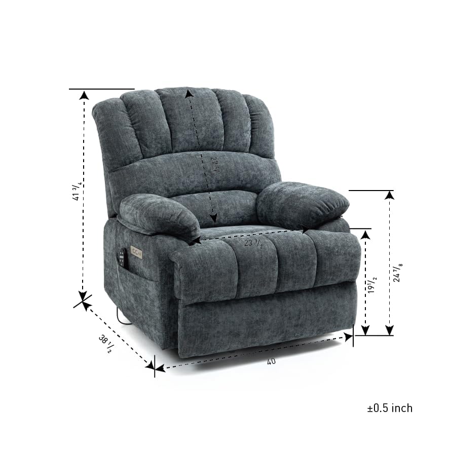 Sillón ergonómico reclinable con masaje y USB miniatura 3