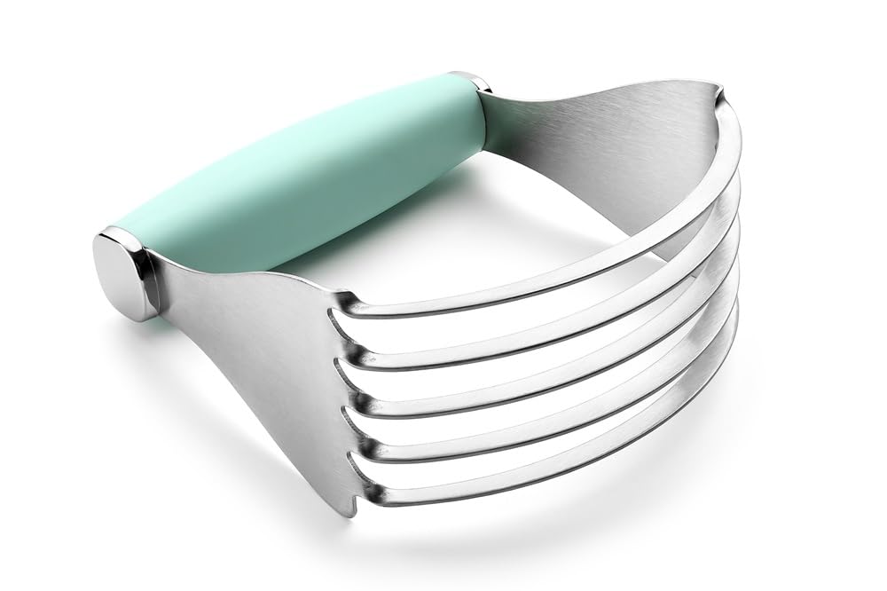 Spring Chef XL Stainless Steel Pastry Cutter Tool for Baking - Heavy Duty Dough Blender - Butter & Dough Cutter Tool with Sharp Blades - Pastry Blender for Easy Mixing - Dishwasher Safe - Mint