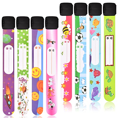8 Piezas Pulseras Identificativas para Niños, Pulseras de Seguridad Antipérdida Impermeables y Reutilizables para Niños, Niñas y Bebés