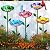 FLYVOLE Metal Bird Baths for Outdoors, Garden Bird Bath & Bird Feeders with Metal Stake, Hummingbird Feeder for Outdoor Garden Yard Lawn Decor (5PCS)