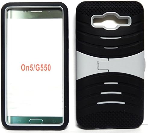 U-Case Hybrid Cover Case for {T-Mobile/Metro} Samsung Galaxy On5 SM-G550T / SM-G550T1 (BLACK & GRAY)