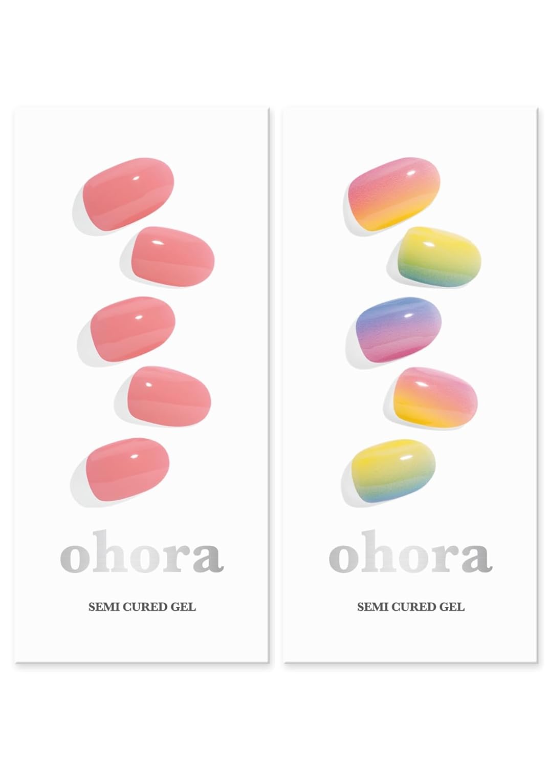 ohora Semi Cured Gel Nail Set of 2 (N Cream Glow & N Pastel) - Professional Salon-Quality Nail Care