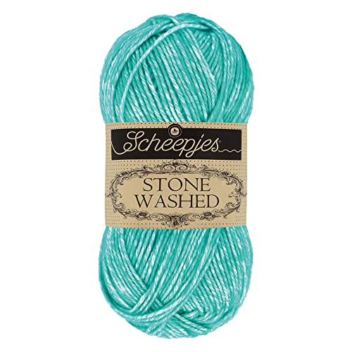 Image of Scheepjes Stone Washed Yarn - 824 Turquoise