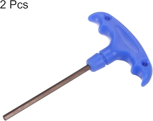 Miniatura 3 de 2 unids H4 T-Handle Llave hexagonal Llave 0.157 in S2 Acero T-Key Hexágono Interior Herramienta de reparación
