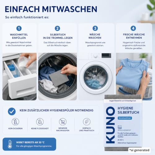 Kuno Hygienespüler Silbertuch für die Waschmaschine - 150 Waschladungen – Ansicht 4