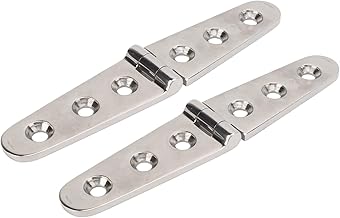 Tbest Hinge de Sangle en Acier Inoxydable de qualité Marine pour Armoire de Pont de Bateau Porte Coulissante - Proof - 2 Pack (3 trous : 152x30mm/5.98x1.18in)