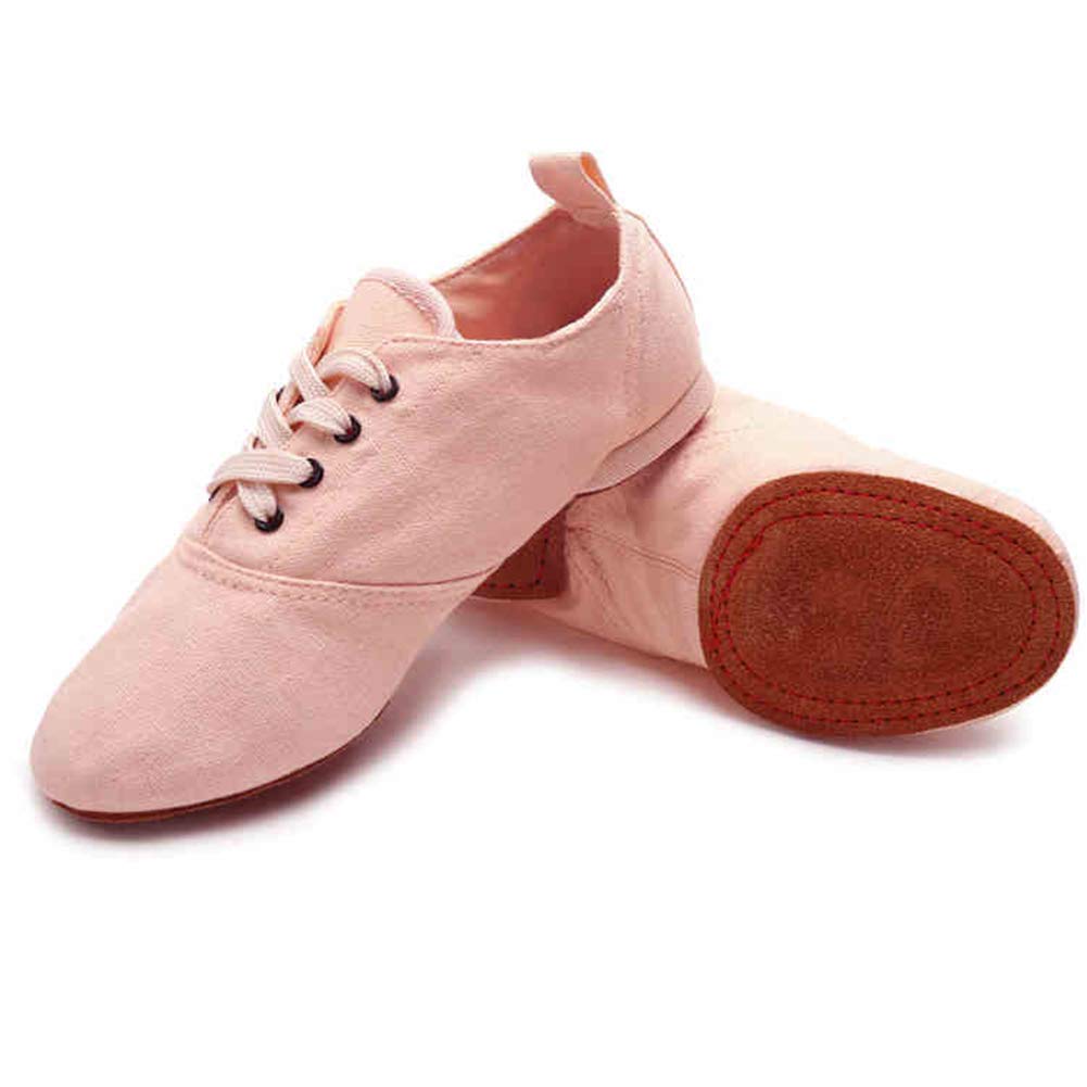MNSSRN-MM Calzado Transpirable Suave Danza, Zapatos de Ballet de Suela Suave Agradable a la Piel, cómodo y Duradero, Profesores Zapatos, Zapatos de Jazz,Rosado,36