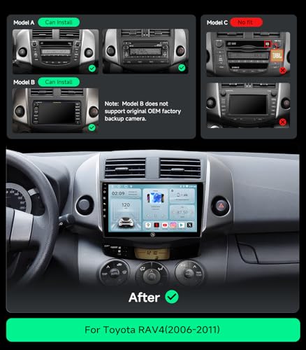 Image of Car Radio Stereo for Toyota RAV4 2006-2011, Wireless CarPlay Android Auto | 9-inch IPS HD touchscreen, 5G WiFi GPS navigation, Bluetooth FM AM SWC, plug-and-play, 1080P backup camera
