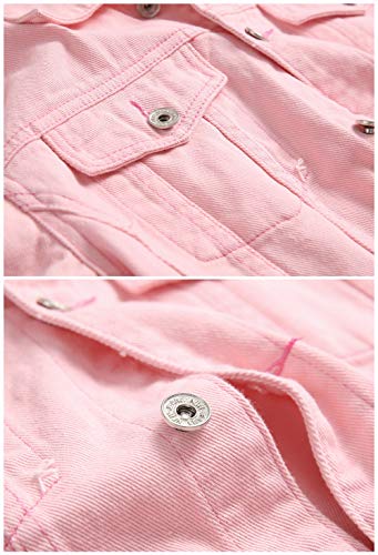 Image of LZLER Men's Denim Jackets Distressed Destroyed Classic Vintage Slim Fit Ripped Fashion Trendy Trucker Jean Jackets