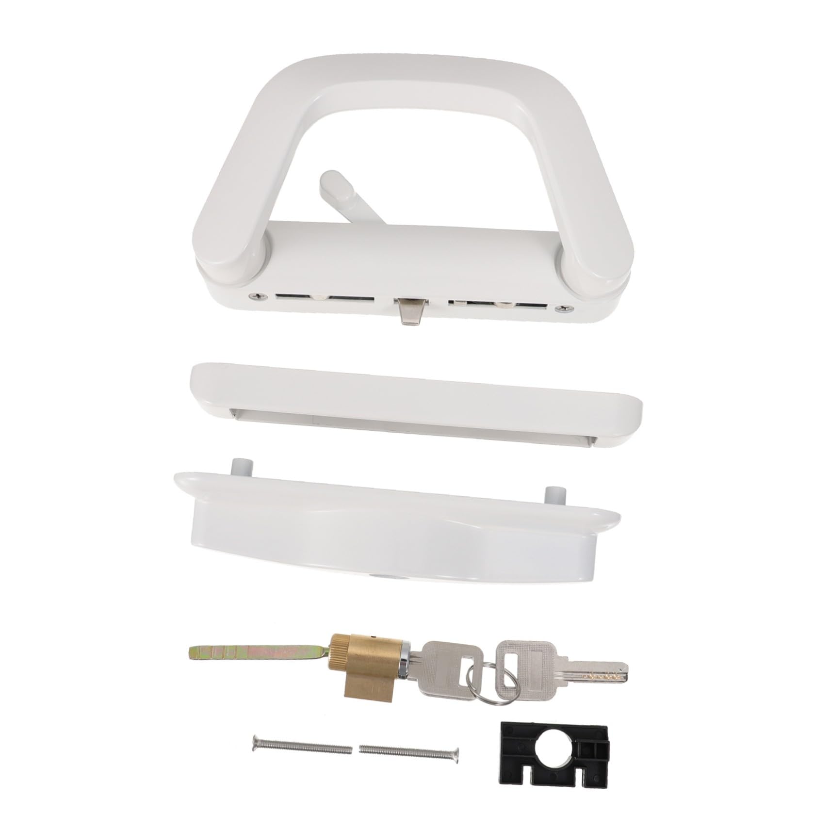 Serrure de porte coulissante en alliage de zinc blanche pour stopper les intrusions