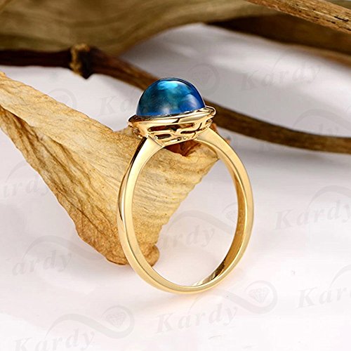 Bague Topaze Bleue en Or Rose, le Cadeau de Promesse Idéal
