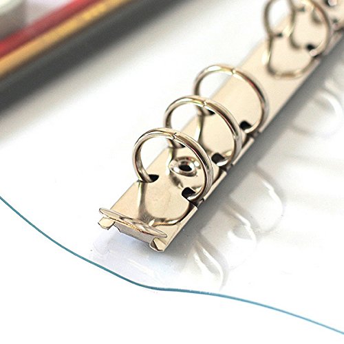 A6/A5 6 Löcher, bunter PVC-Einband, runder Ringordner mit Schnappverschluss, Loseblattordner, persönlicher Organizer (Orchid Bouquet, A5 mini set)