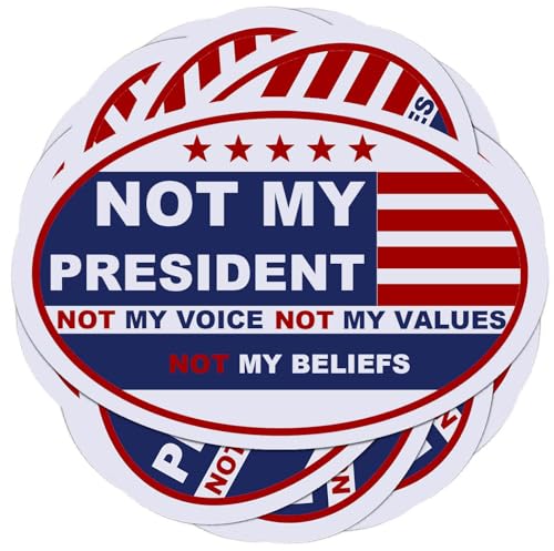 10 Pack Not My President Bumper Stickers Reflective Vinyl Sticker Laptop Decal Car Bumper Window Waterproof Sticker
