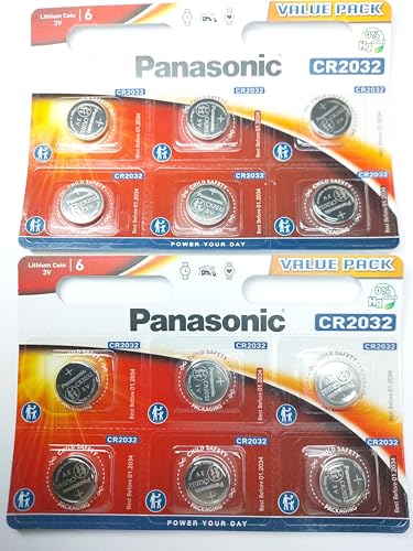 Panasonic CR2032 Lithium Batteries 3V (12 Pack)