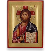 BlessedMart Christ Pantocrator Icon Mount Athos Greek Orthodox Byzantine Icon, Gift Ready