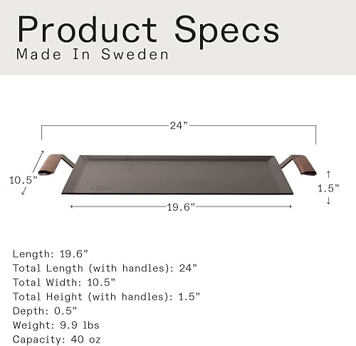 Miniatura 5 de Made In Utensilios de cocina - Plancha de acero al carbono + prensa de parrilla - (como hierro fundido, pero mejor) - Utensilios de cocina