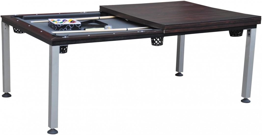 2-in-1 American Pool Table dînatoire – marron-gris