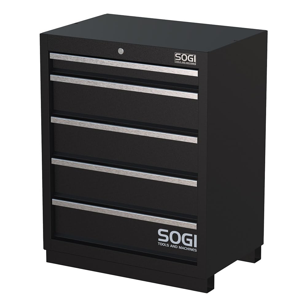 Sogi ARR-OFF-4320 Arredamento modulare in lamiera per officina e garage - piano in acciaio inox - 4315x466x2000 mm
