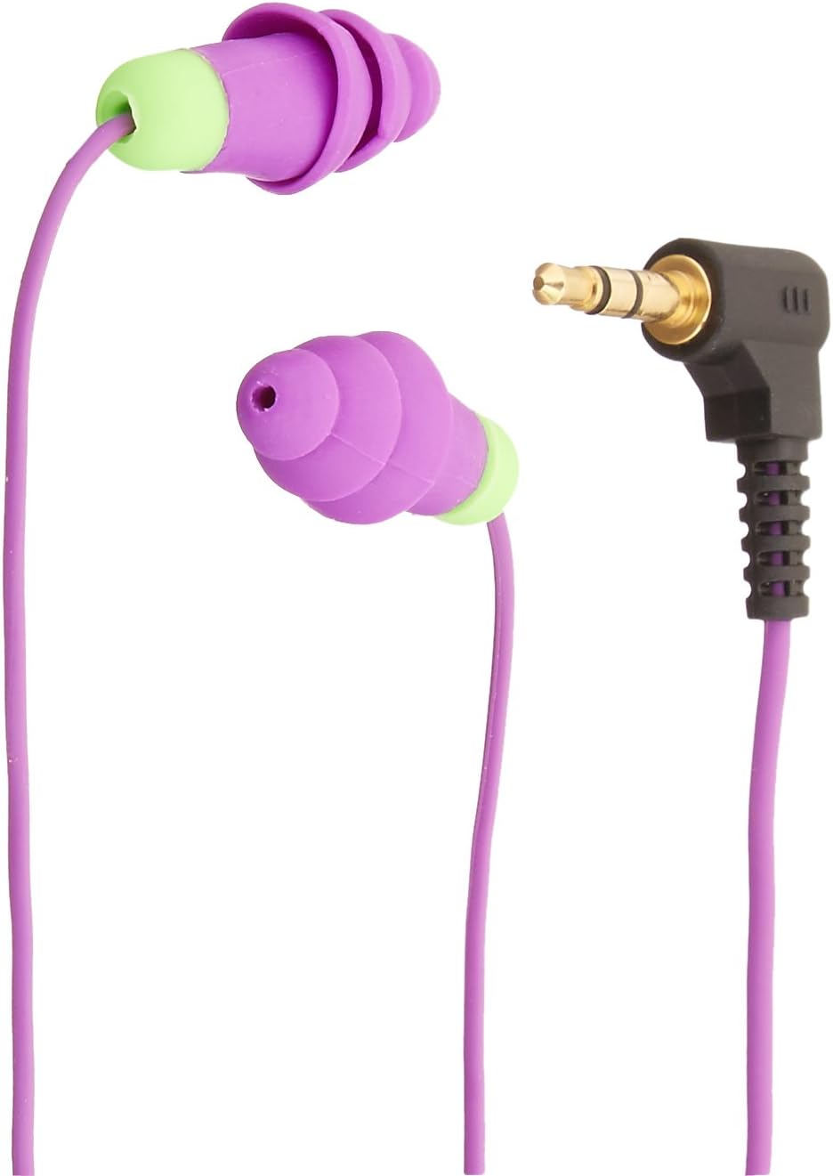 PlugFonesBasic Earplug-Earbud Hybrid - Noise Reducing Earphones - Purple